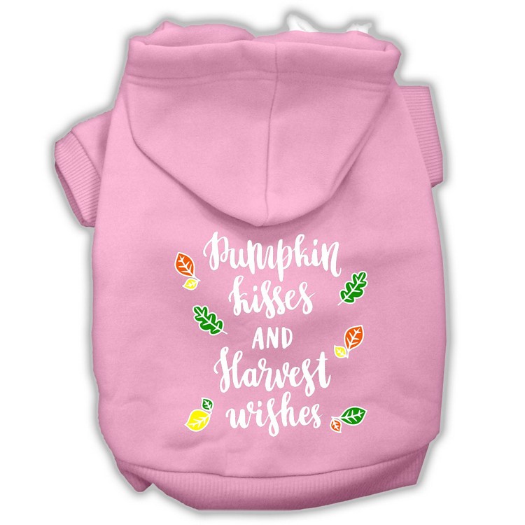 Pumpkin Kisses Screenprint Dog Hoodie Light Pink XS